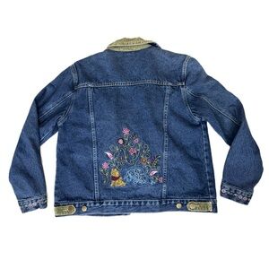 Vintage DISNEY Winnie the Pooh Embroidered Jean Jacket Women’s Sz S Denim Coat